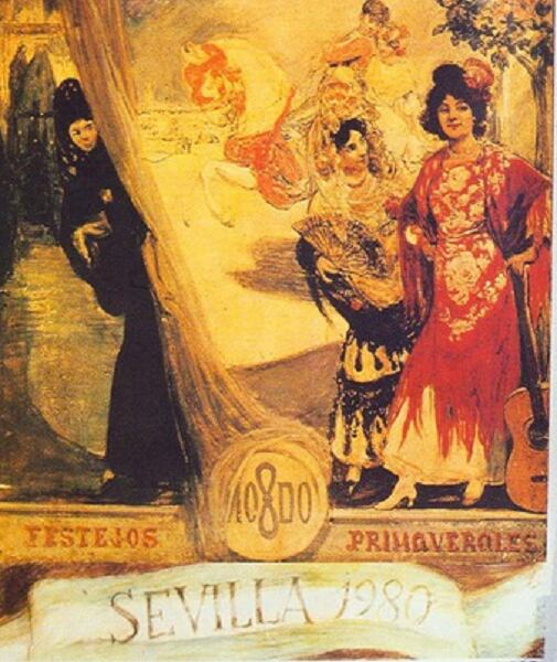 Cartel de la Feria de Abril de 1980, de Gonzalo Bilbao Martínez, reedición del cartel de 1913