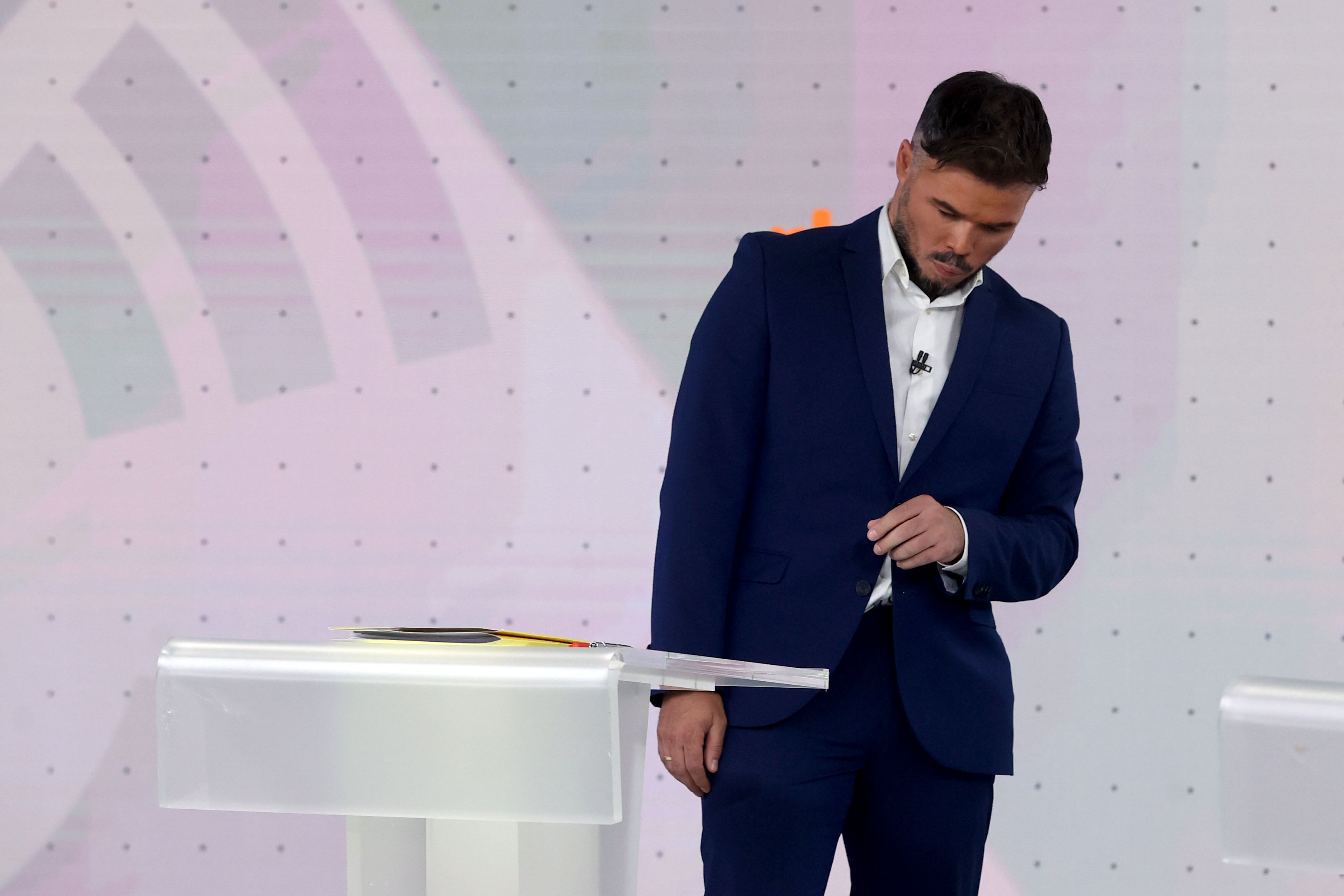 El representante de ERC, Gabriel Rufián, durante el reciente debate de los portavoces parlamentarios