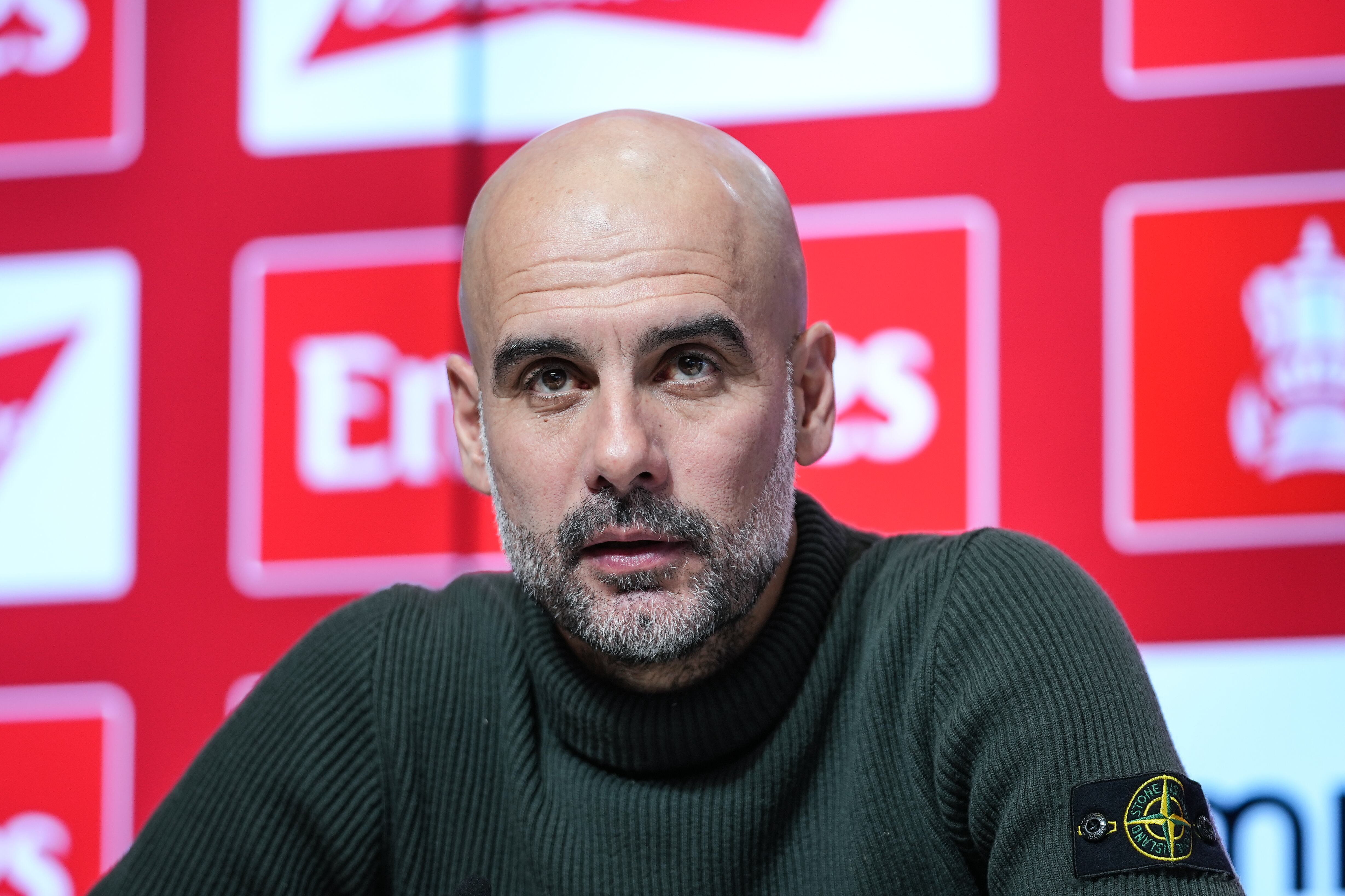 Pep Guardiola, durante una rueda de prensa