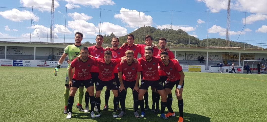 Imagen del once inicial del Formentera este domingo en Felanitx