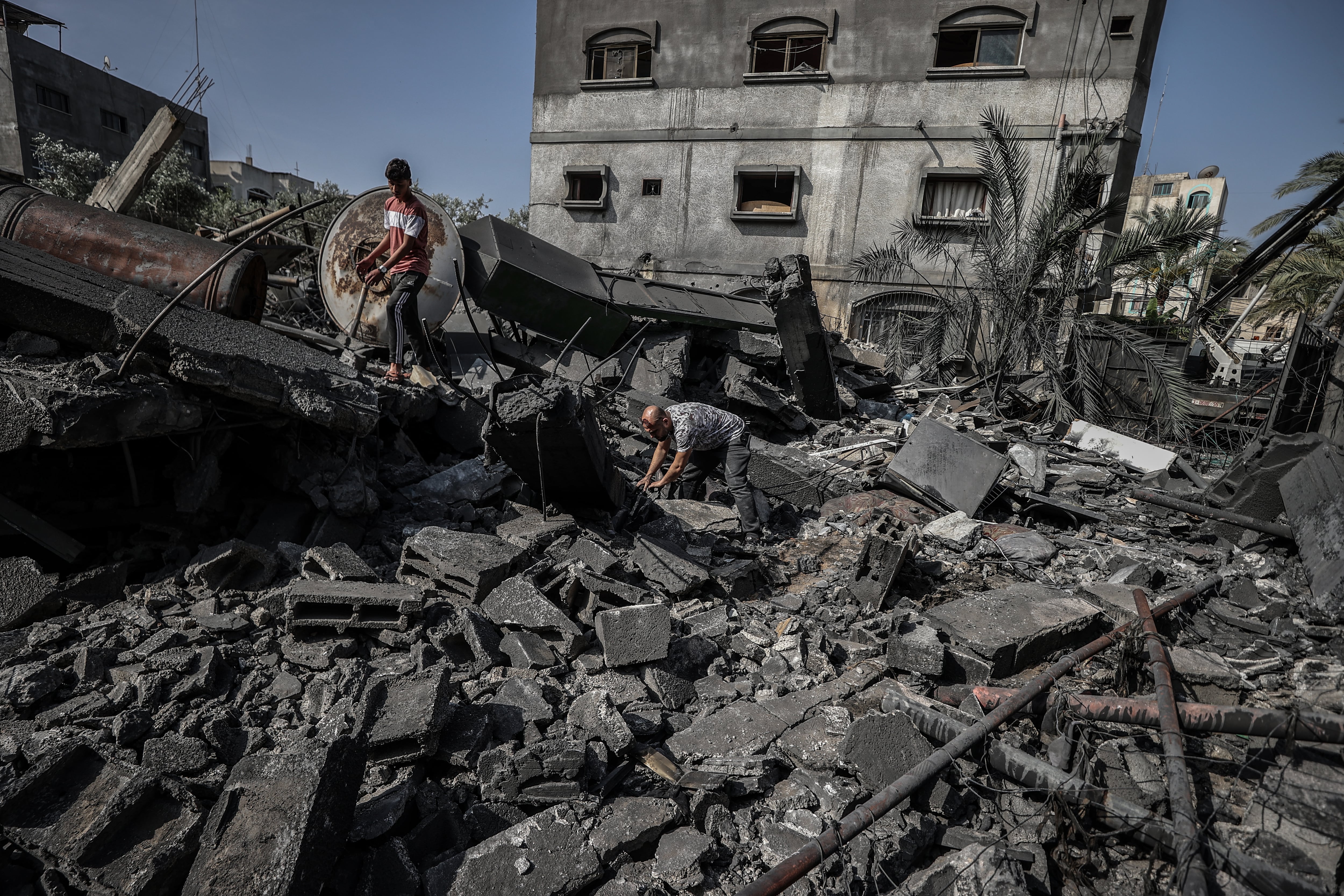 Imagen de una casa de la Franja de Gaza totalmente destruida por uno de los bombardeos de Israel