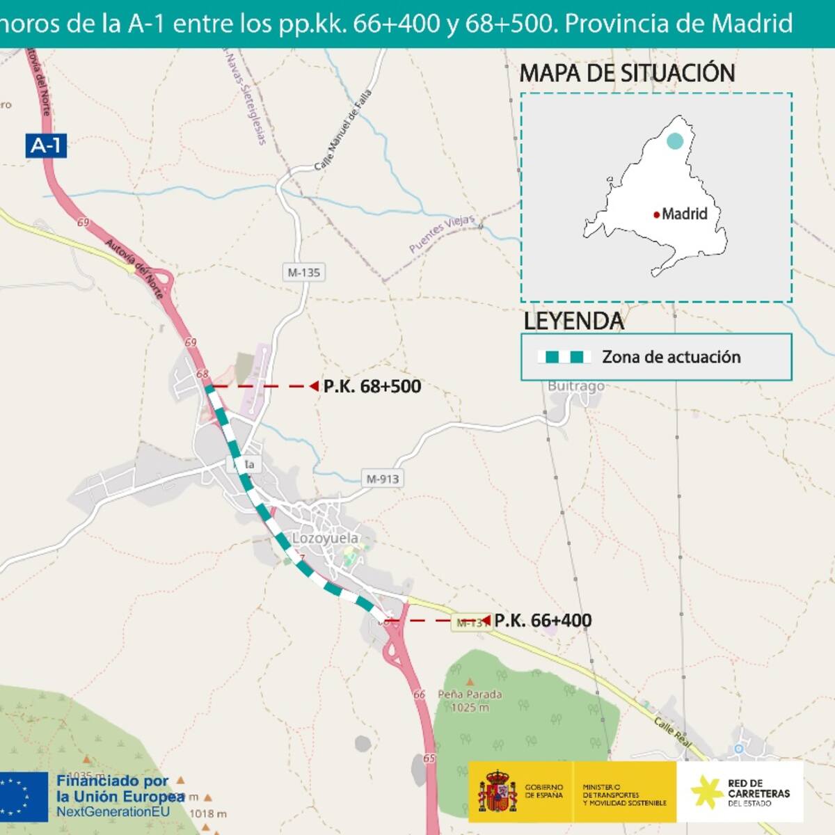 Licitadas las obras que reducirán el ruido de la A-1 a su paso por Lozoyuela
