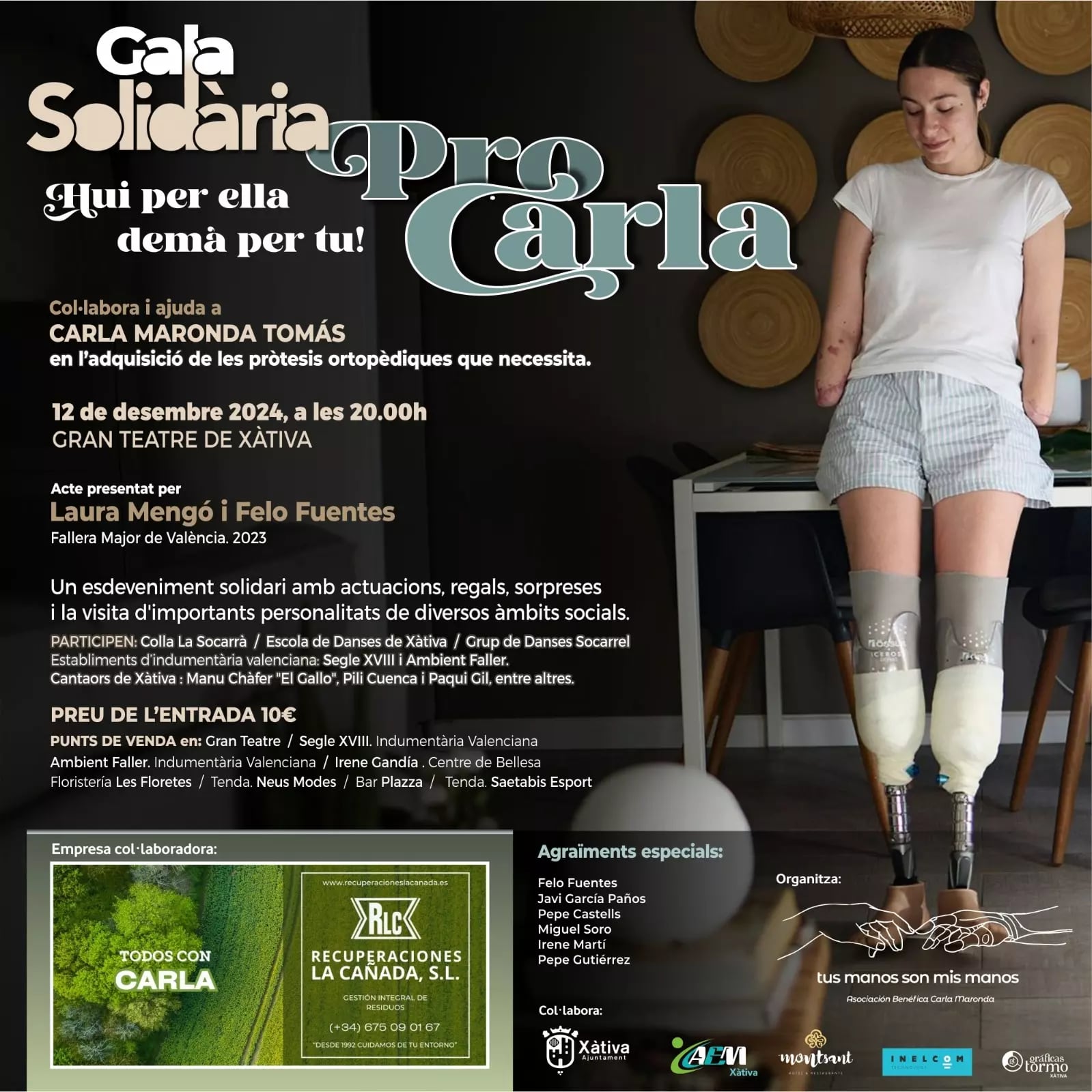 Cartel Gala Solidaria Carla Maronda. Fuente: Asociación tus manos son mis manos