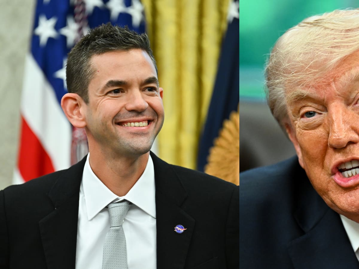 Trump se burla de las orejas del jefe de la NASA en medio de la visita de los astronautas que fueron a la Luna