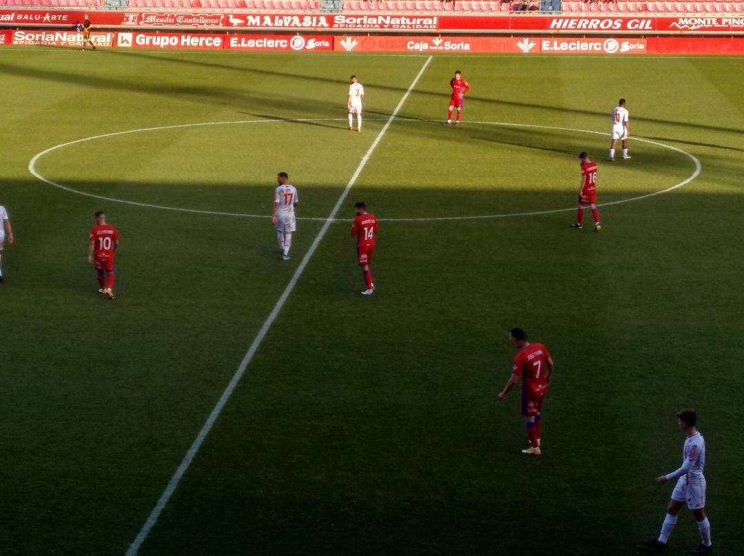 El Numancia, durante el duelo ante la Cultural en Los Pajaritos.