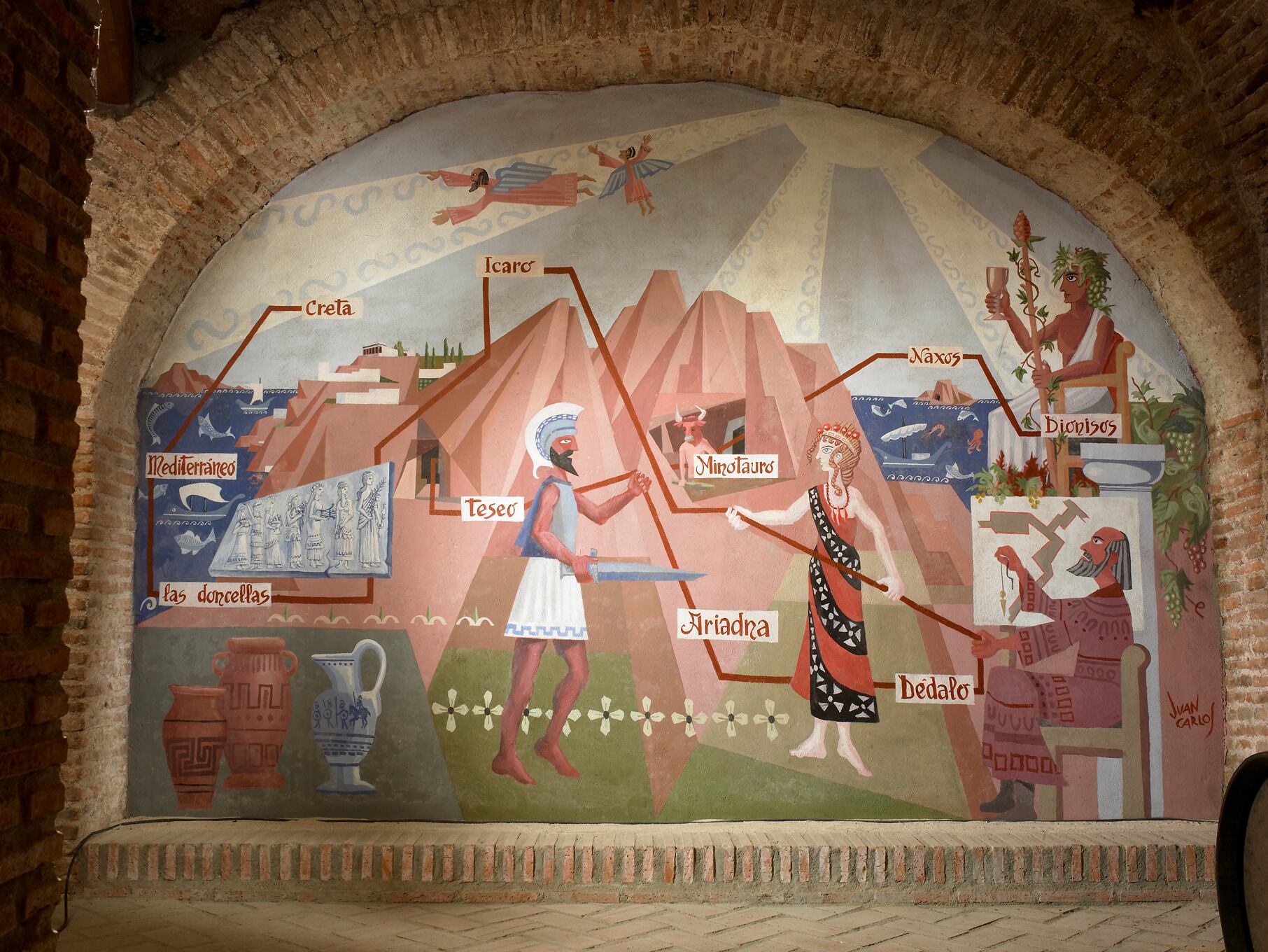 Mural de la bodega El Hilo de Ariadna