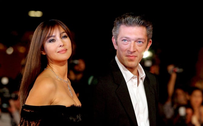 La actriz italiana Monica Bellucci y el actor francés Vincent Cassel , a su llegada a la tercera edición del Festival de Cine de Roma