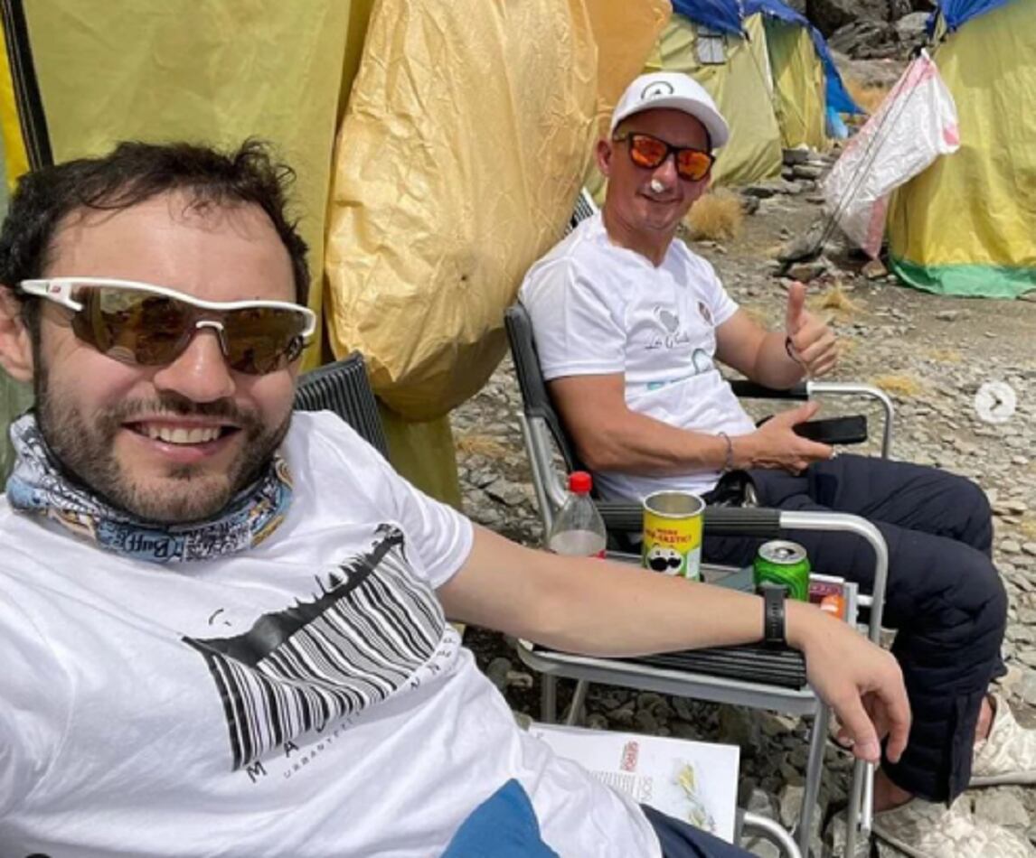 Domi Trastoi amb David Noses abans d'atacar l'Annapurna.