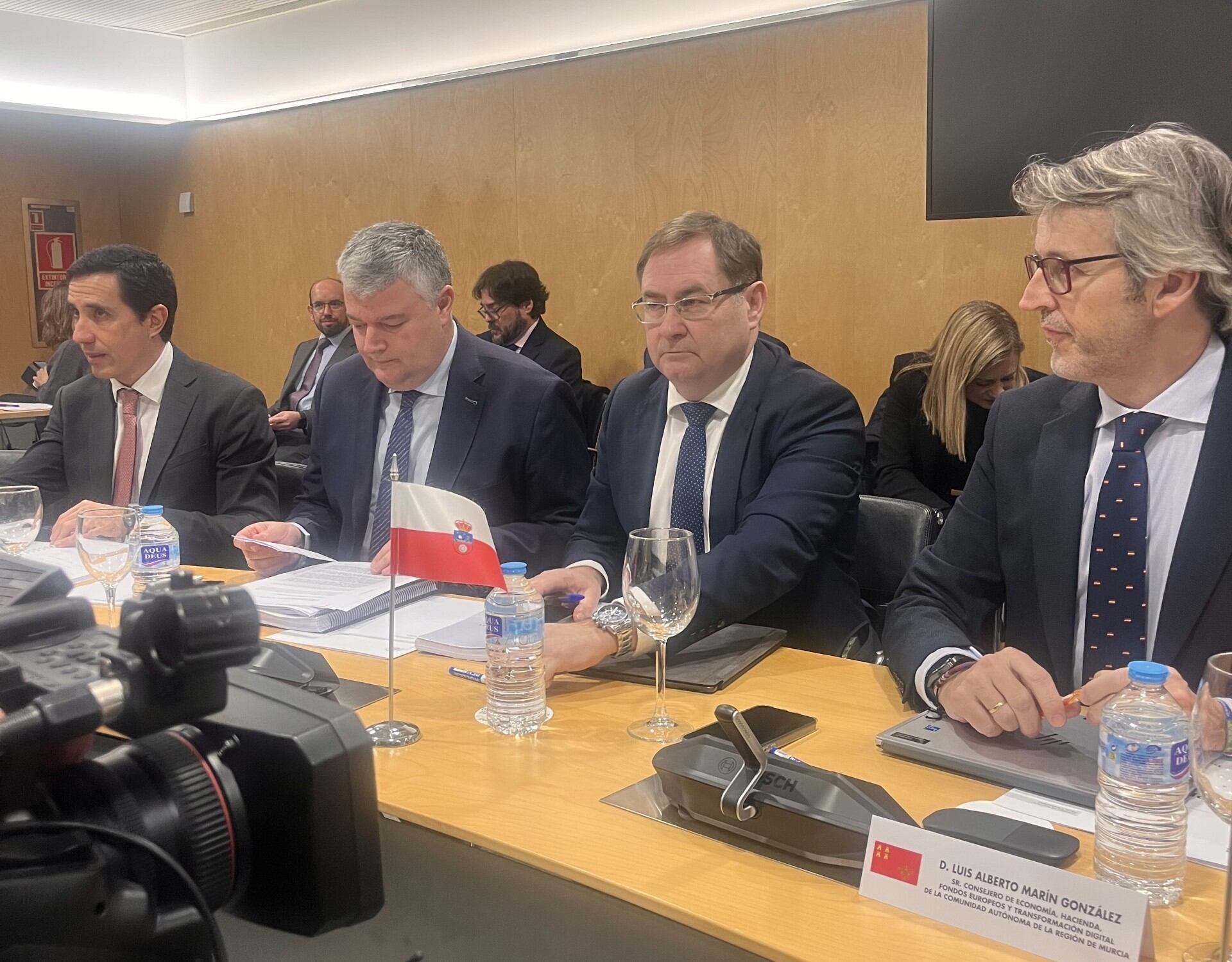 El consejero cántabro de Hacienda, Luis Ángel Agüeros (PP) durante el Consejo de Política Fiscal y Financiera (CPFF).