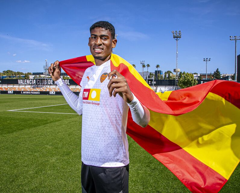 Mosquera, con la bandera de España