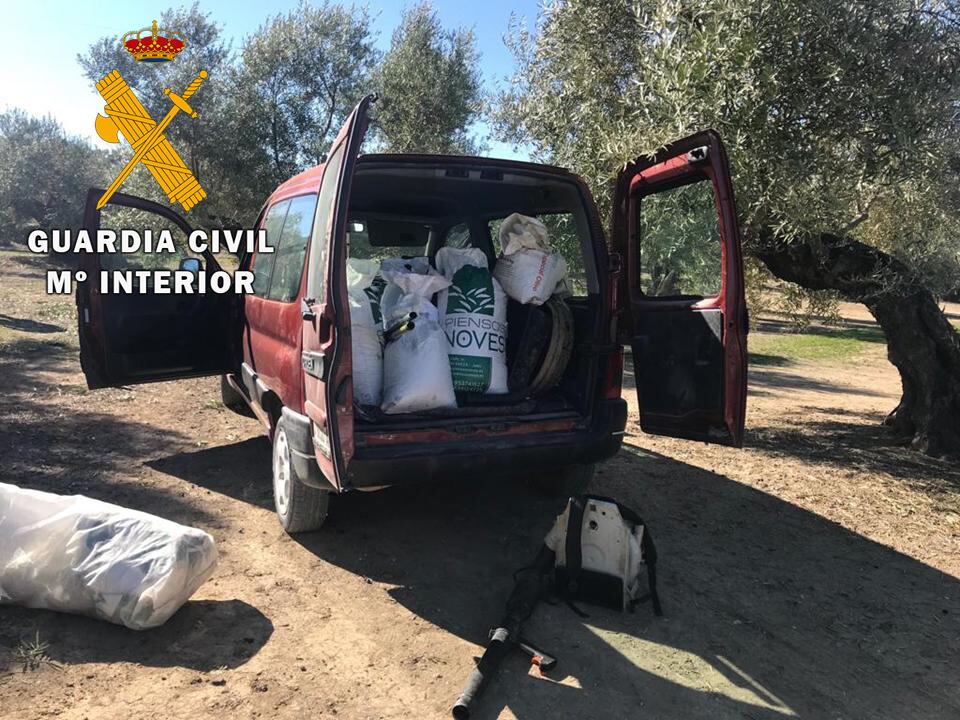 Furgoneta interceptada con aceituna