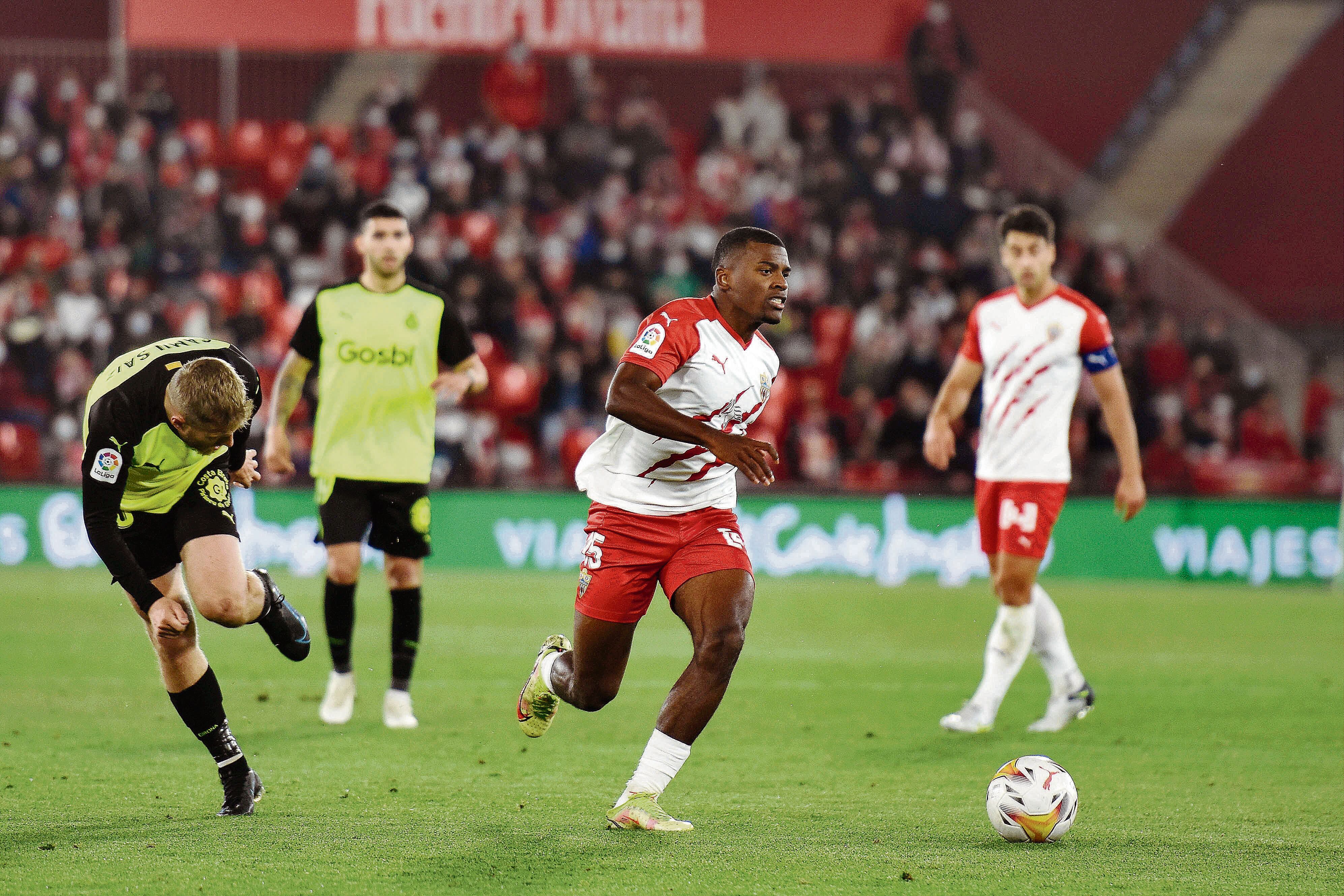 Akieme en el partido ante el Girona.