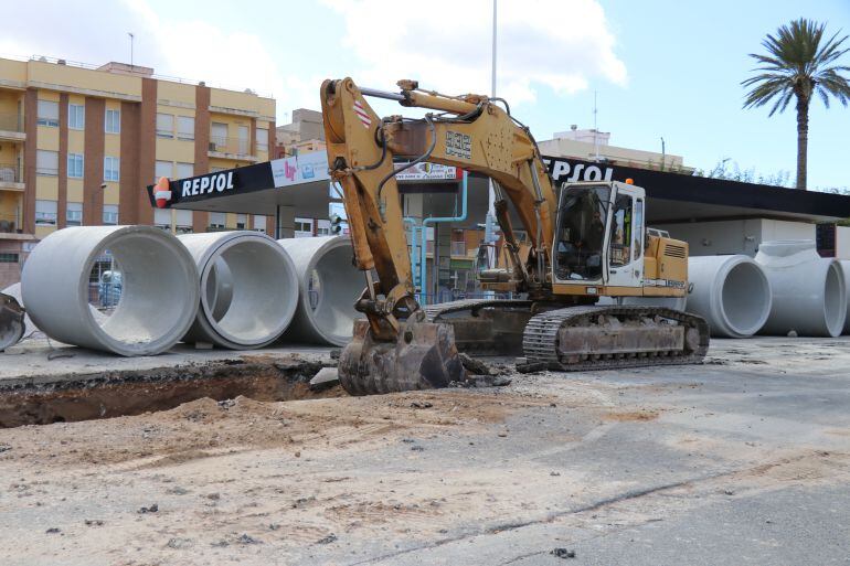 Obras en la zona de entrada a Novelda