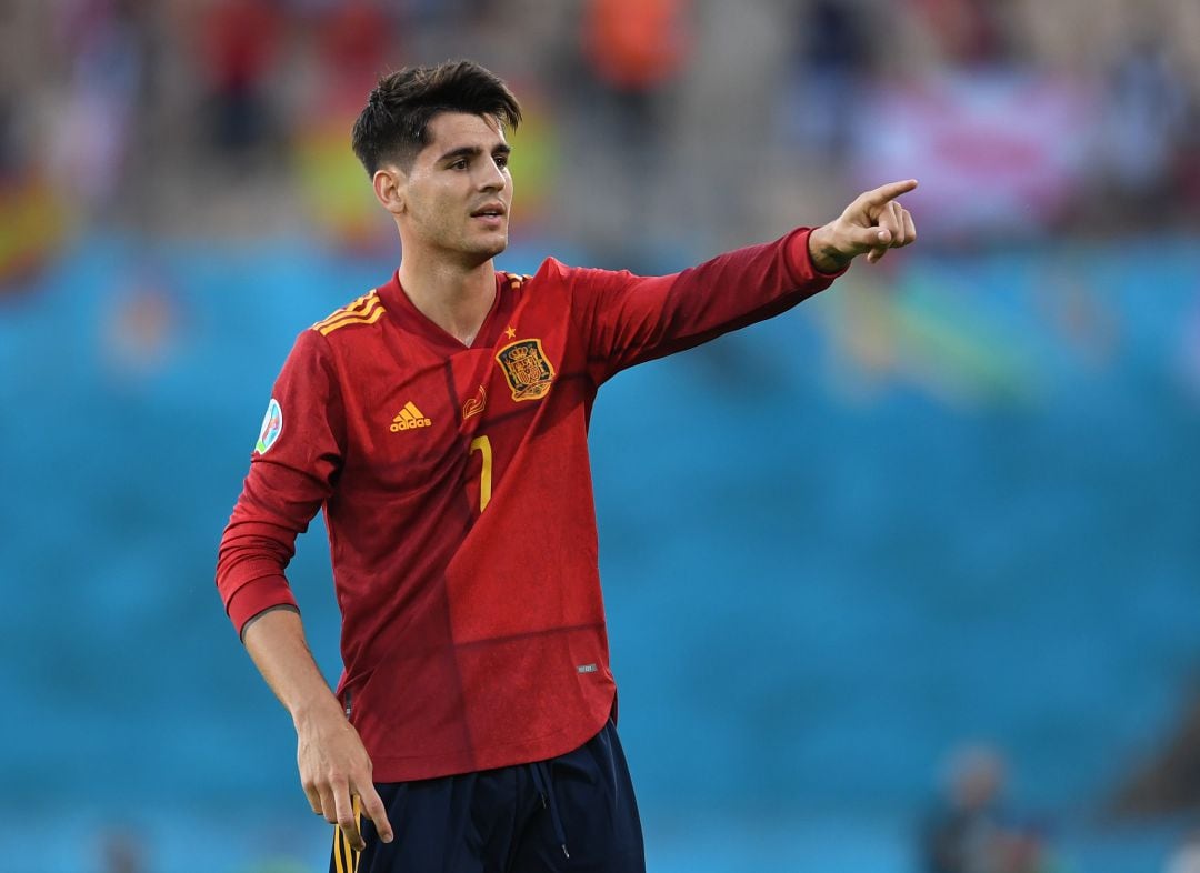 Álvaro Morata en el España - Polonia