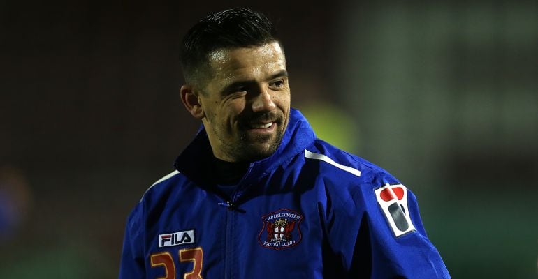 Nacho Novo, durante un partido con el Carlisle United inglés en los últimos años de su carrera profesional