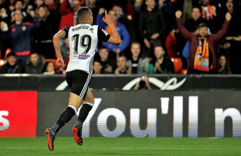 Rodrigo celebra su gol 