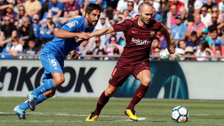 Andrés Iniesta, en el Getafe - F.C. Barcelona.