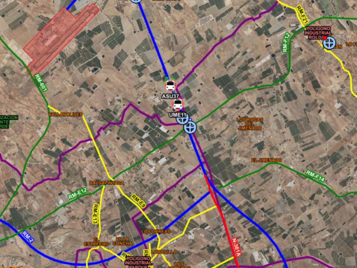 Fallece un hombre en un accidente de tráfico al colisionar un coche y una moto en la A-30 dirección Cartagena