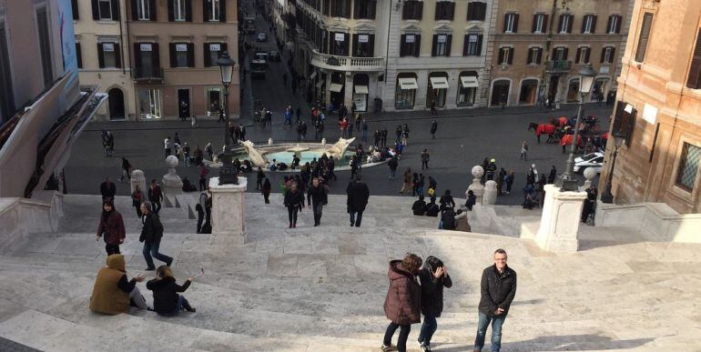 Turistas en Roma