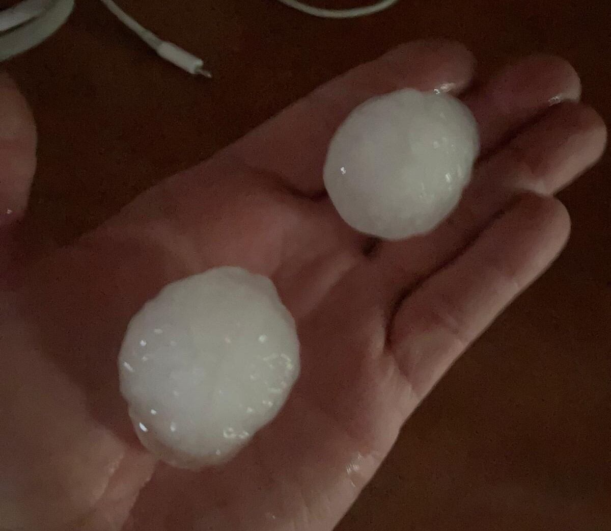Tamaño del granizo caído en Osorno
