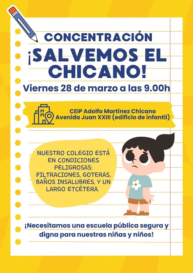 Cartel de la concentración de padres y madres