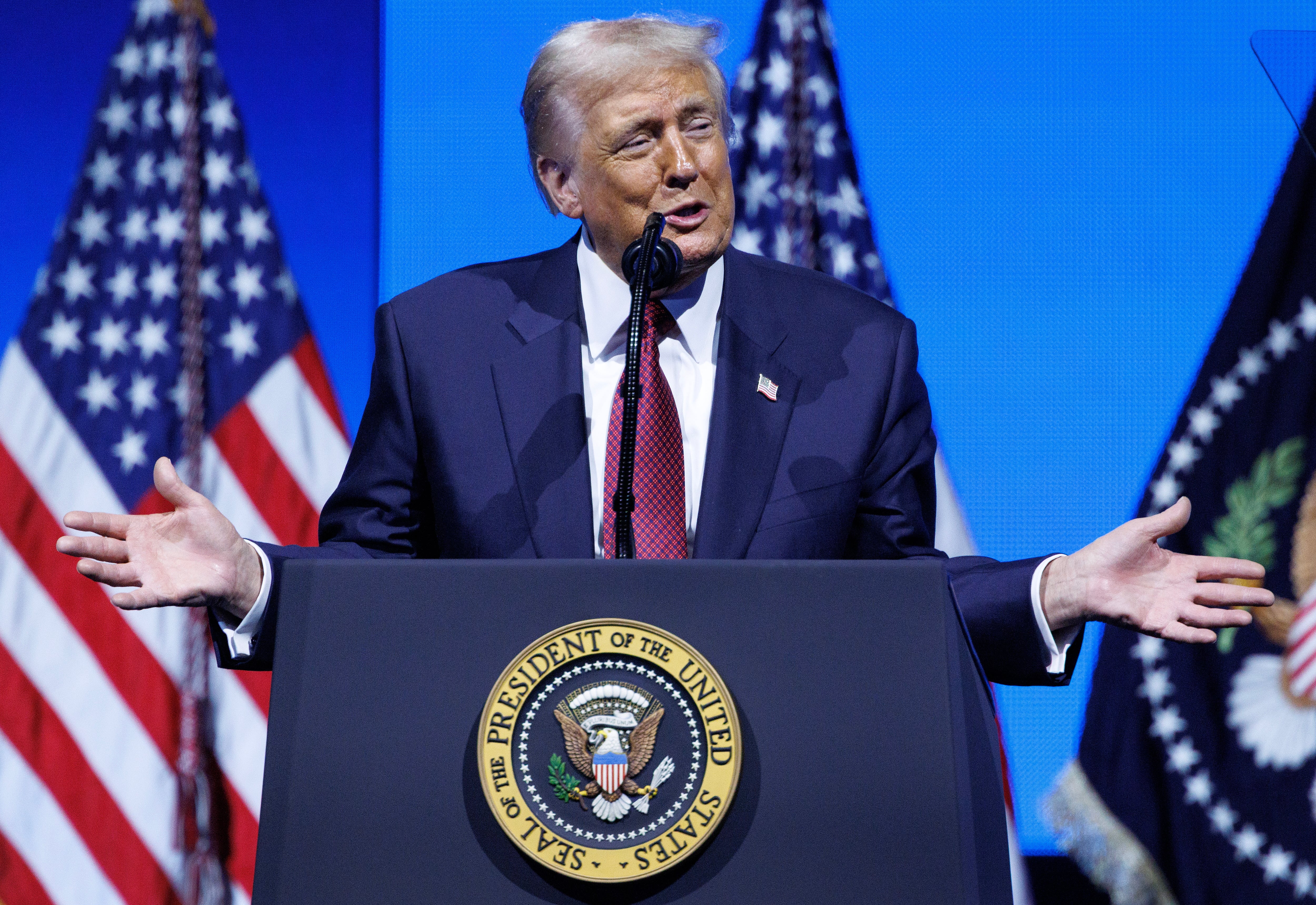 El presidente de Estados Unidos, Donald Trump, durante su intervención en un foro del país. 