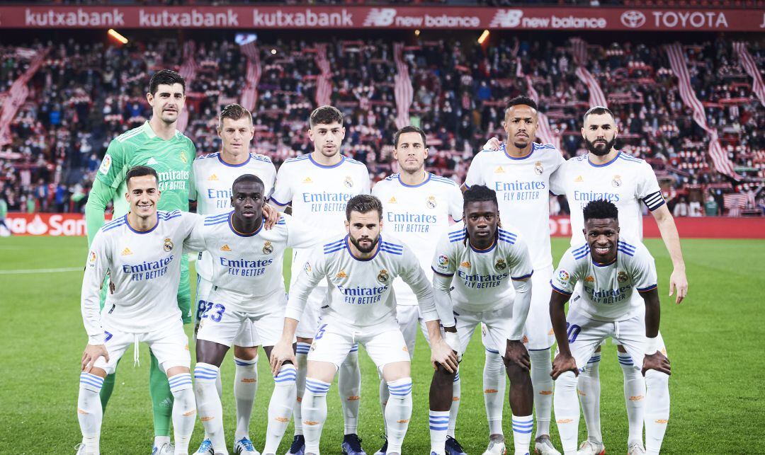 El Real Madrid, antes de jugar ante el Athletic. 