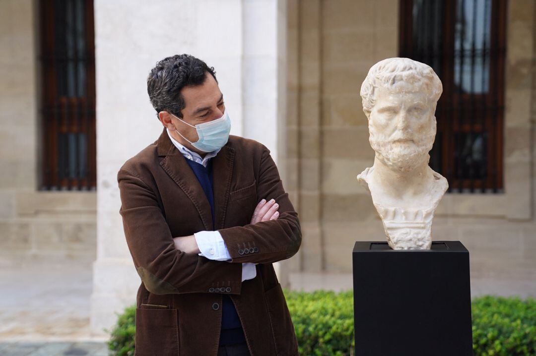 El presidente andaluz este martes en el Museo de Málaga