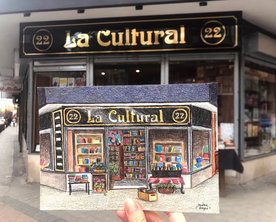 Librería La Cultural, dibujado por Andrea Reyes