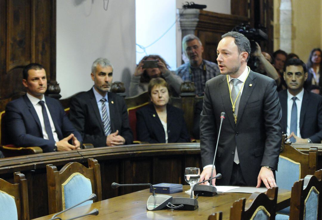 Xavier Espot, durant l&#039;acte de jurament del càrrec de Cap de Govern