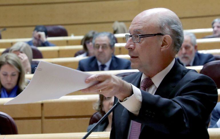 El minmistre d&#039;Hisenda, Crtistóbal Montoro, el passat dia 10 al Senat