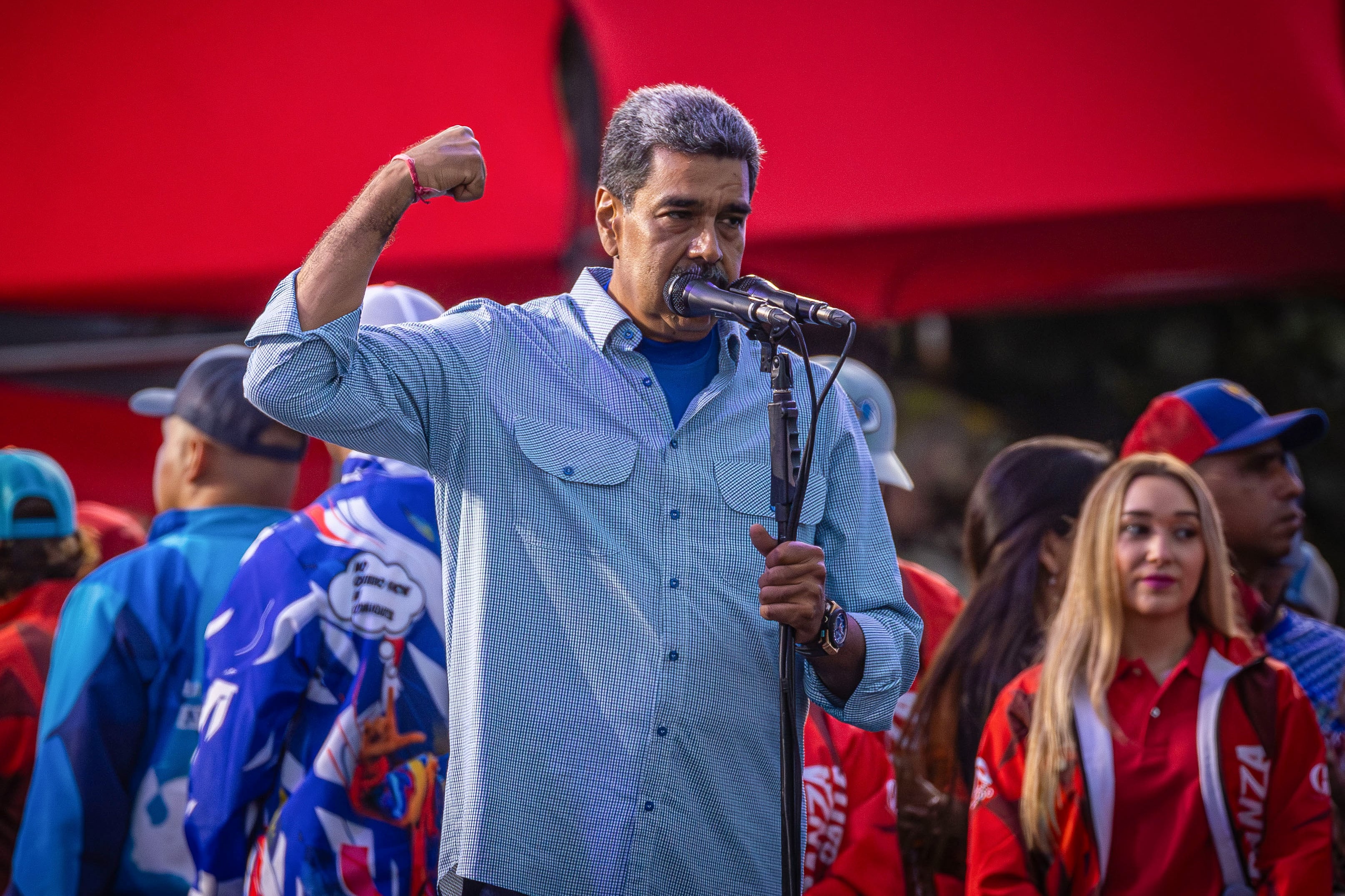 Fotografía del 25 de julio del 2024 del presidente de Venezuela y candidato a la reelección, Nicolás Maduro, durante el cierre de su campaña