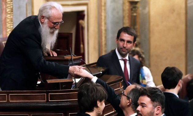 El presidente de la Mesa de Edad, el socialista burgalés Agustín Zamarrón.