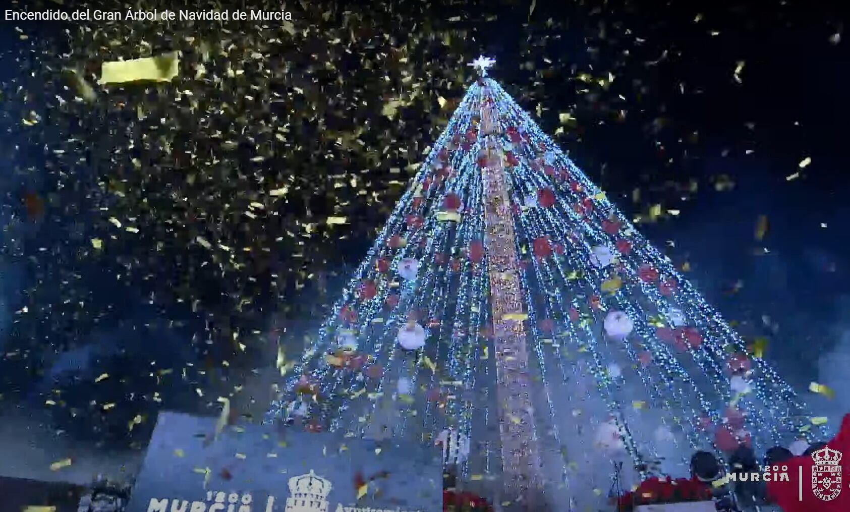 Encendido del árbol de Navidad de Murcia