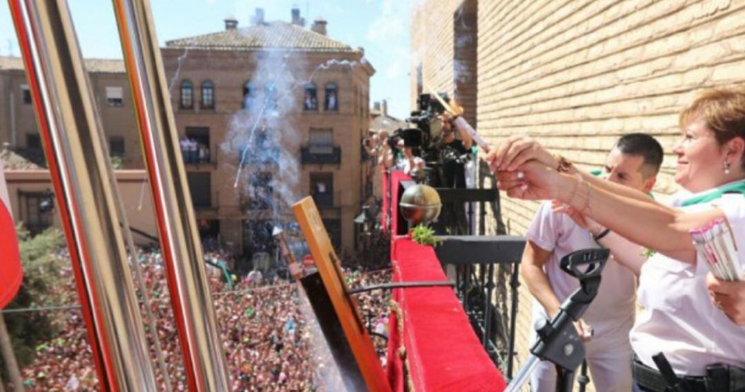 Foto de Archivo del inicio de las Fiestas de San Lorenzo de Huesca 