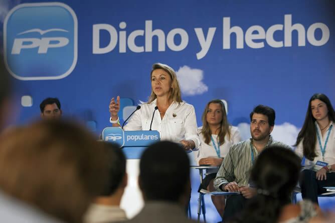 María Dolores de Cospedal, durante su intervención en la clausura de la Escuela de Verano del PP