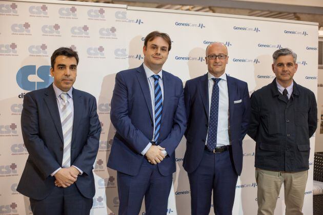 Alfonso Tejerizo, Director médico Clínica Santa Teresa, Enrique Bermúdez, Consejero delegado Clínica Santa Teresa, Ramón Berra, Director. general GenesisCare España, Ignacio Azinovic, Director médico GenesisCare España
