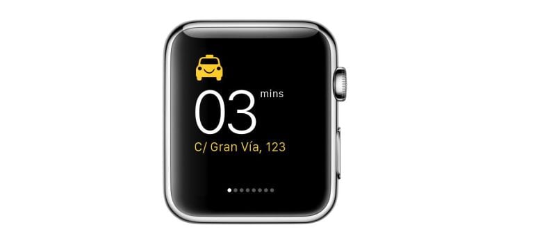 Apariencia de la app Hailo en el Apple Watch