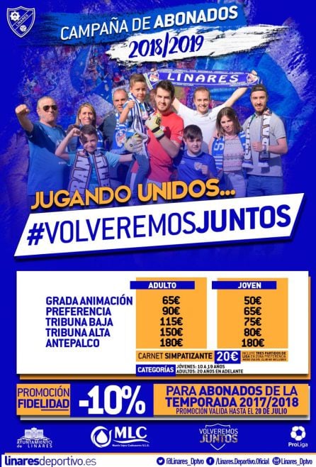 Campaña abonados 2018-2019 Linares Deportivo.