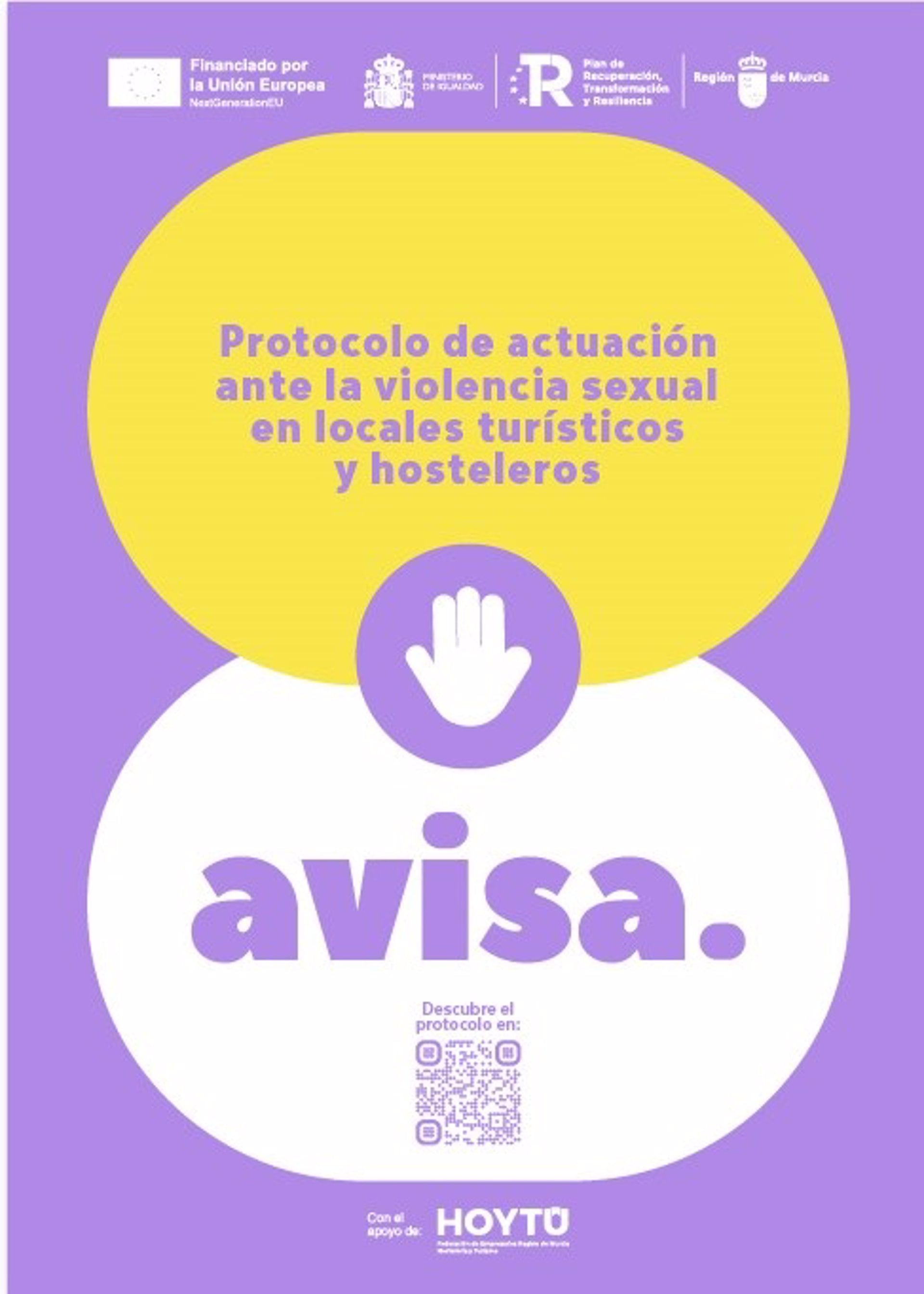 Imagen del protocolo de actuación ante casos de violencia sexual en locales turísticos y hosteleros &#039;Avisa&#039;