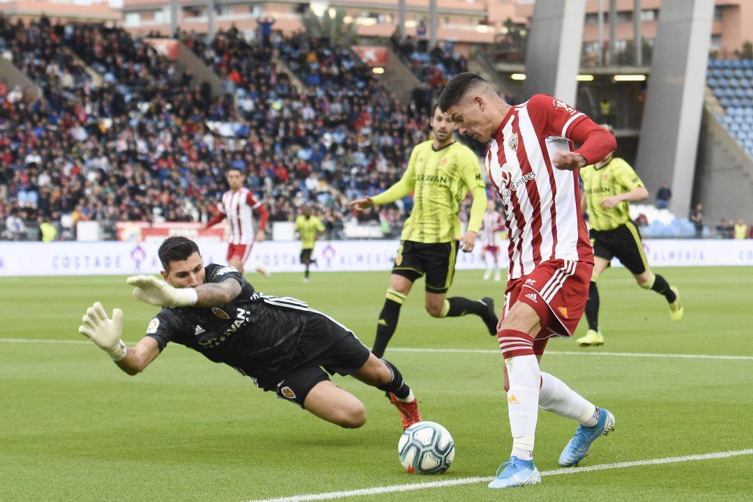 Darwin Núñez en el partido ante el Zaragoza. 