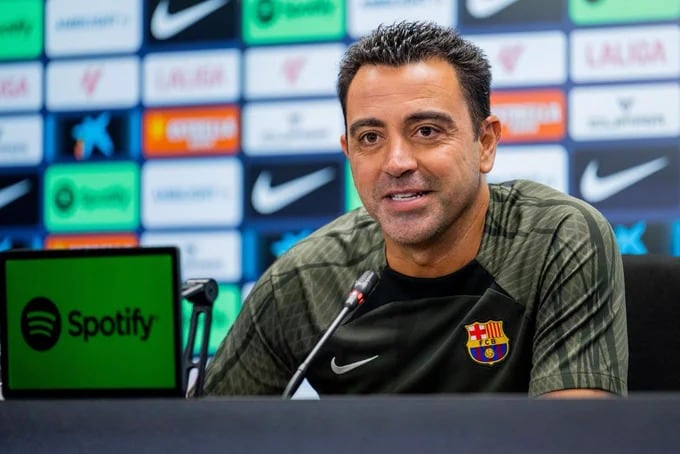 Xavi Hernández, durante la rueda de prensa previa al Barça - Celta