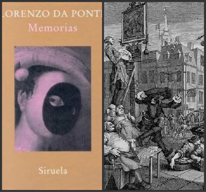 Memorias de Lorenzo Da Ponte y Beer Street de William Hogarth