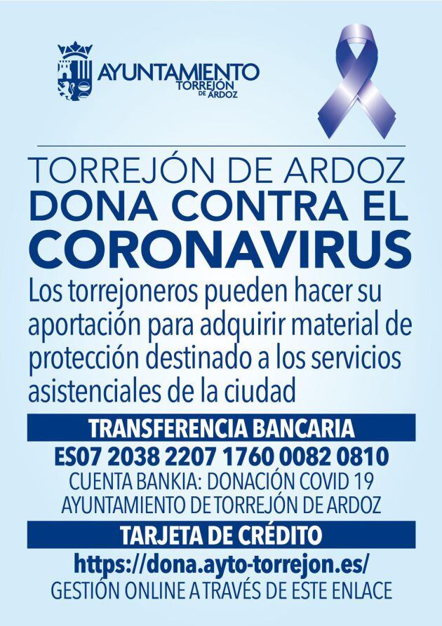 Información para aportar donaciones en la lucha contra el COVID-19