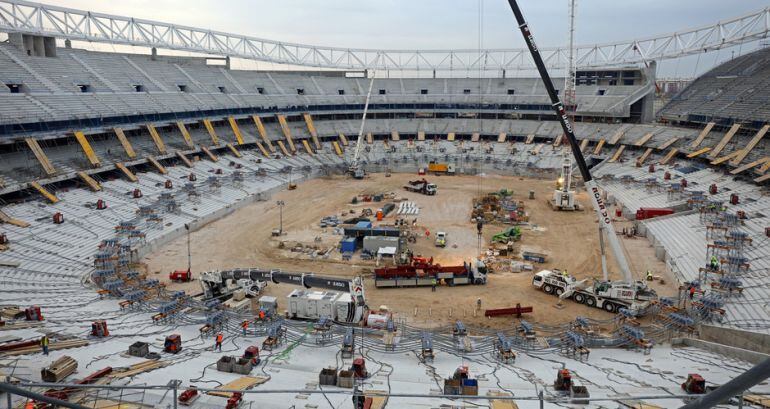 Las obras del estadio Wanda Metropolitano.