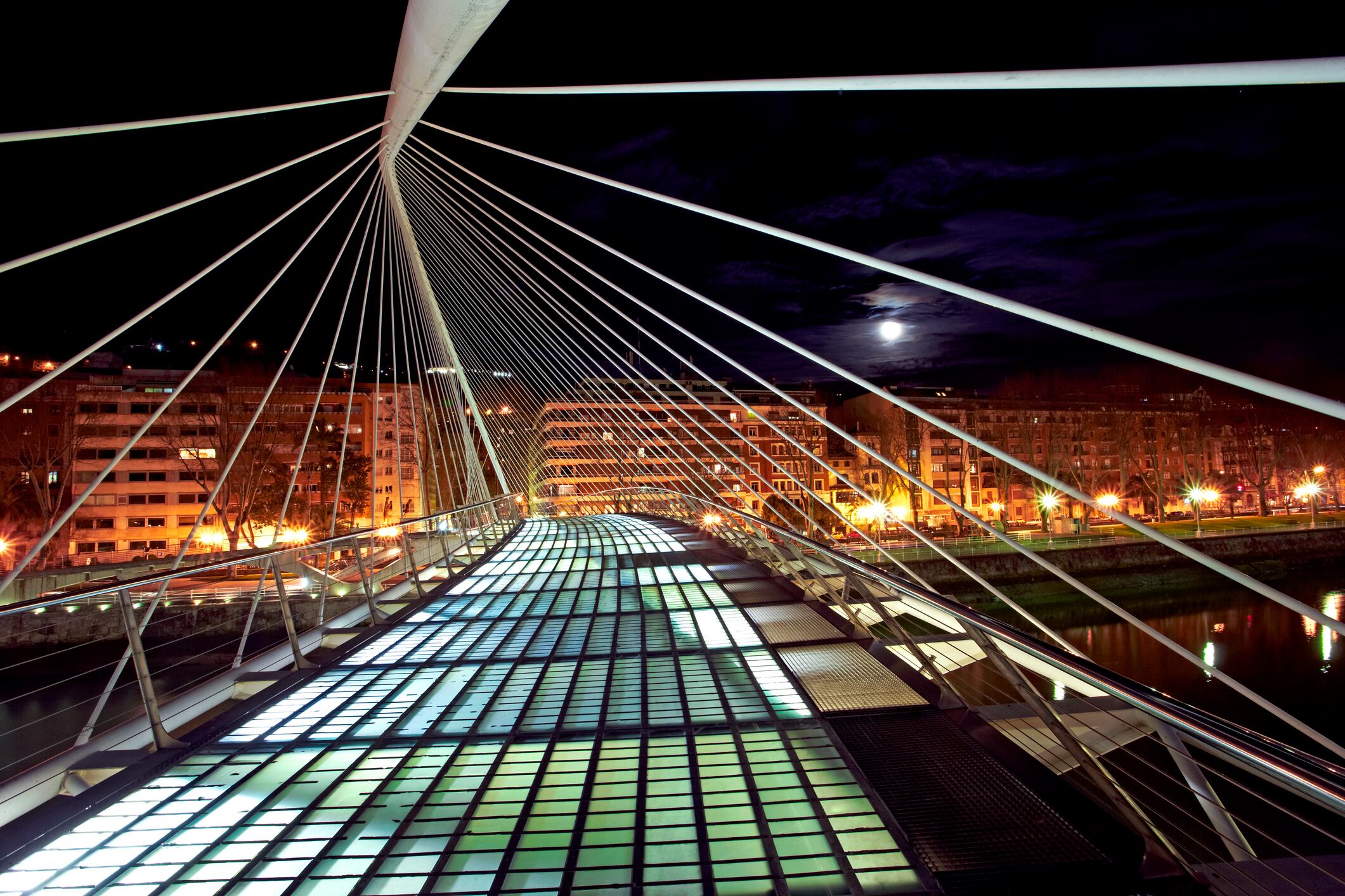 Illuminated Zubizuri bridge