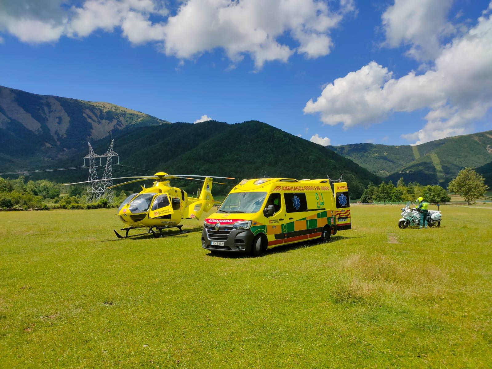 Actuación tras el accidente ciclista de la N-260