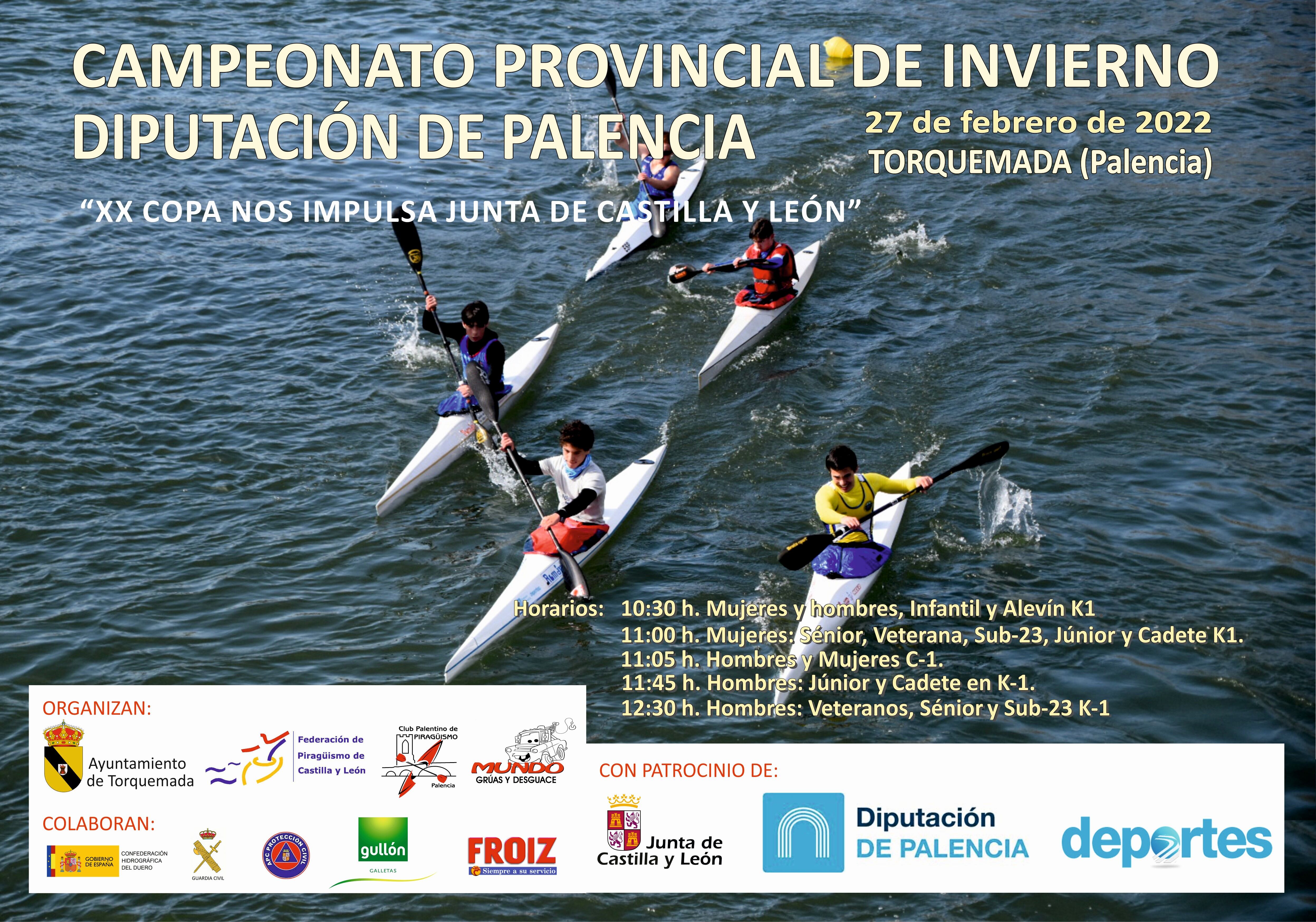 Cerca de 240 palistas de 31 clubes se darán cita el domingo en el Campeonato Provincial de Invierno de Piragüismo que se celebra en Torquemada