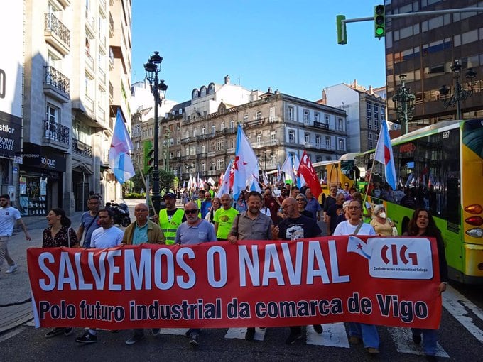 Manifestación del sector naval en Vigo