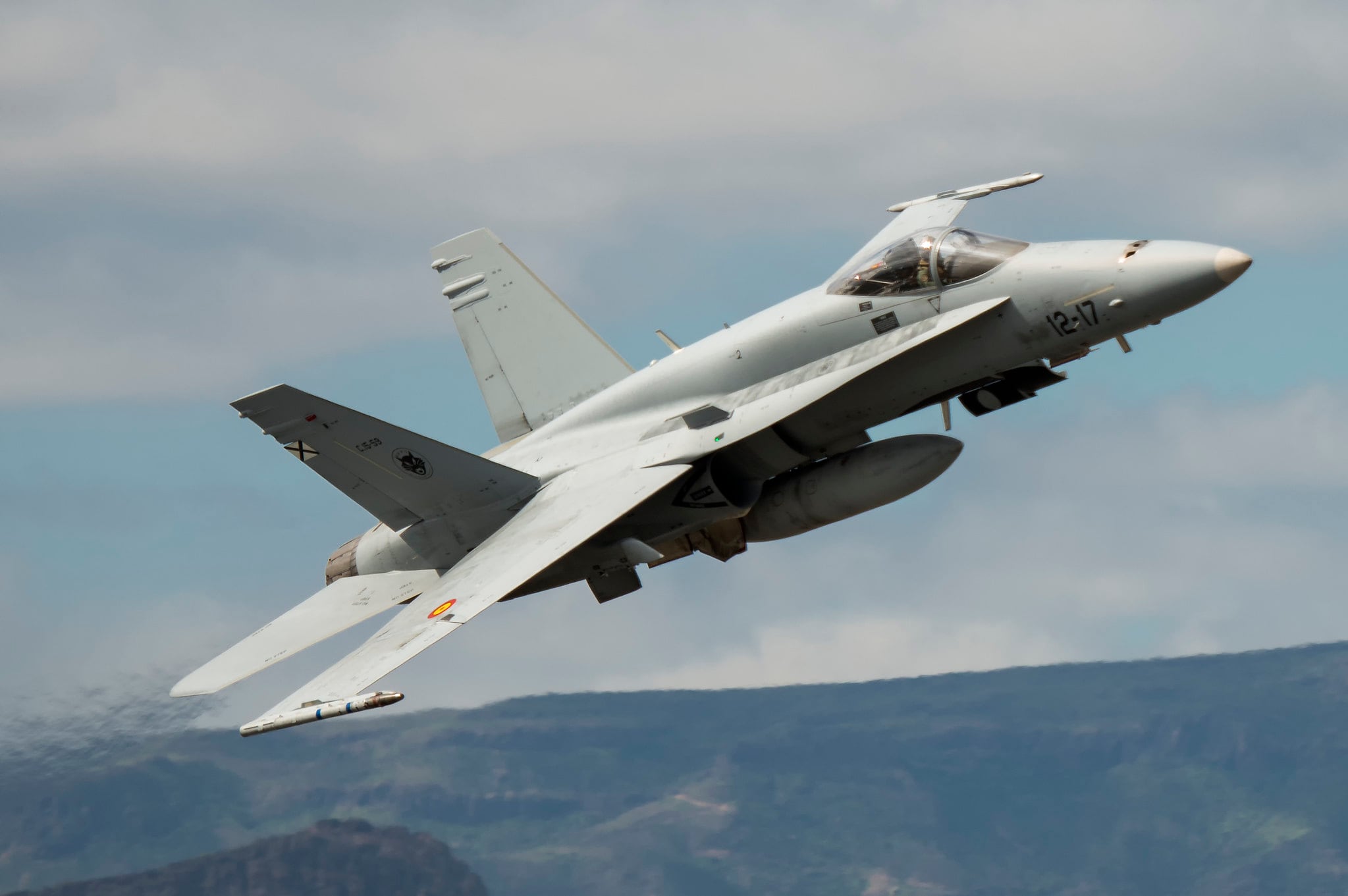 Avión cazas F-18 del Ejército del Aire